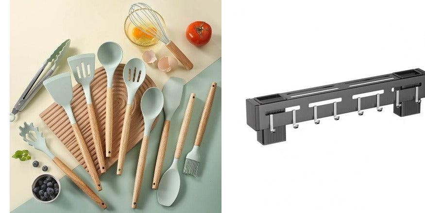 KIT ORGANIZADOR DE UTENSILIOS + CUCHARONES DE COCINA