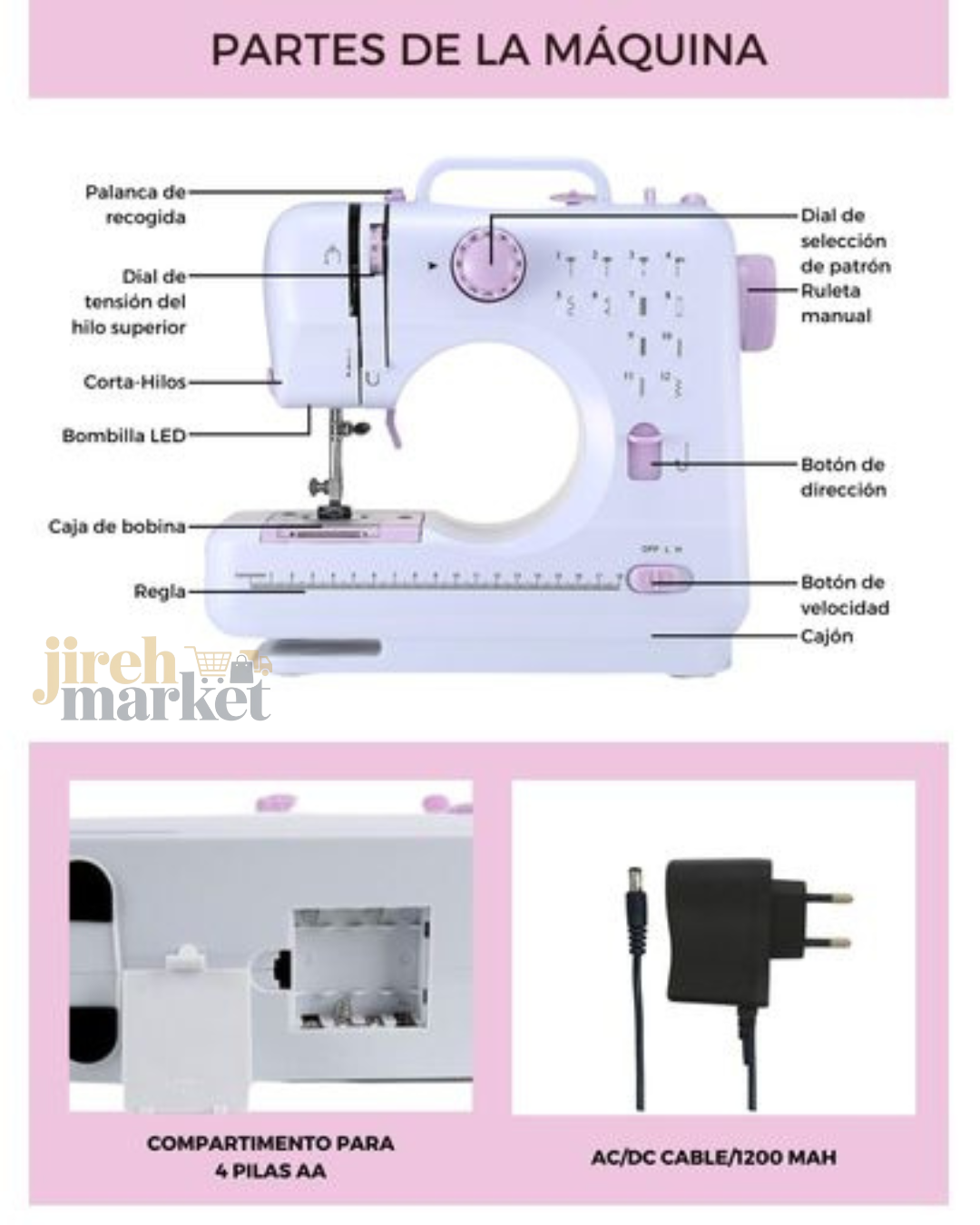 MAQUINA DE COSER ELECTRICA PORTATIL