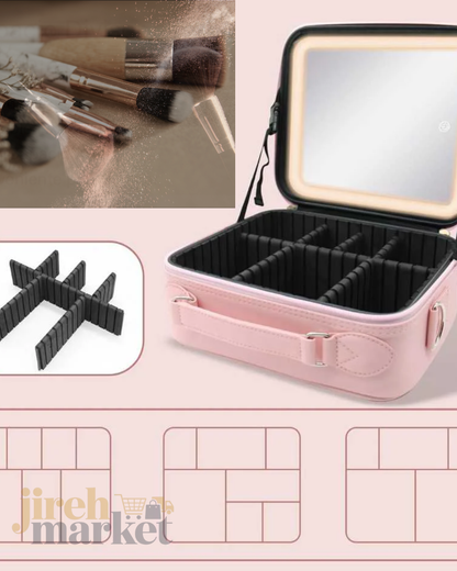 COSMETIQUERA CON ESPEJO LED